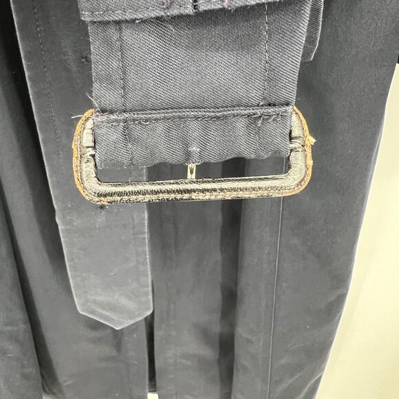 Vintage Burberrys Of London Trench Coat Size 40 Long Navy Blue Belted Pockets - Picture 13 of 16